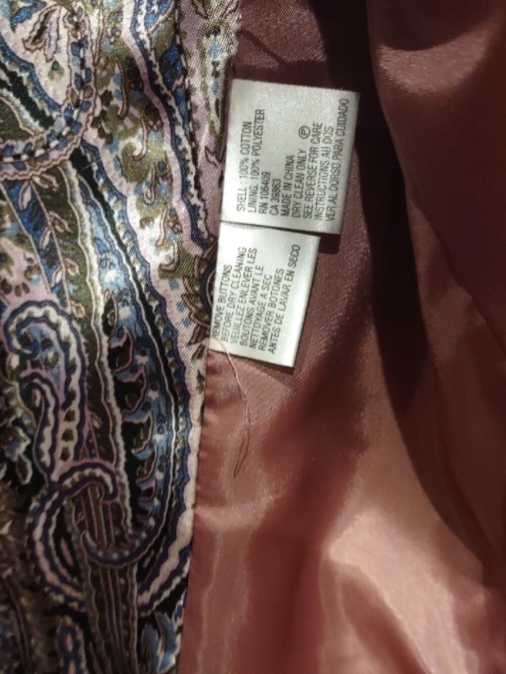 Tahari Pink, Mauve Velvet Blazer Jacket with Shawl Lapel Fancy Buttons 10 - Picture 6 of 8